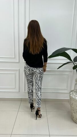Nika Kadın Zebra Desen Pantolon