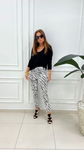 Nika Kadın Zebra Desen Pantolon