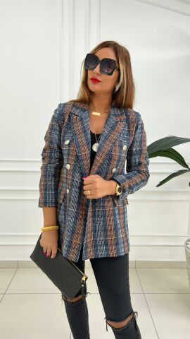 Galet Kadın Karışık Desen Blazer