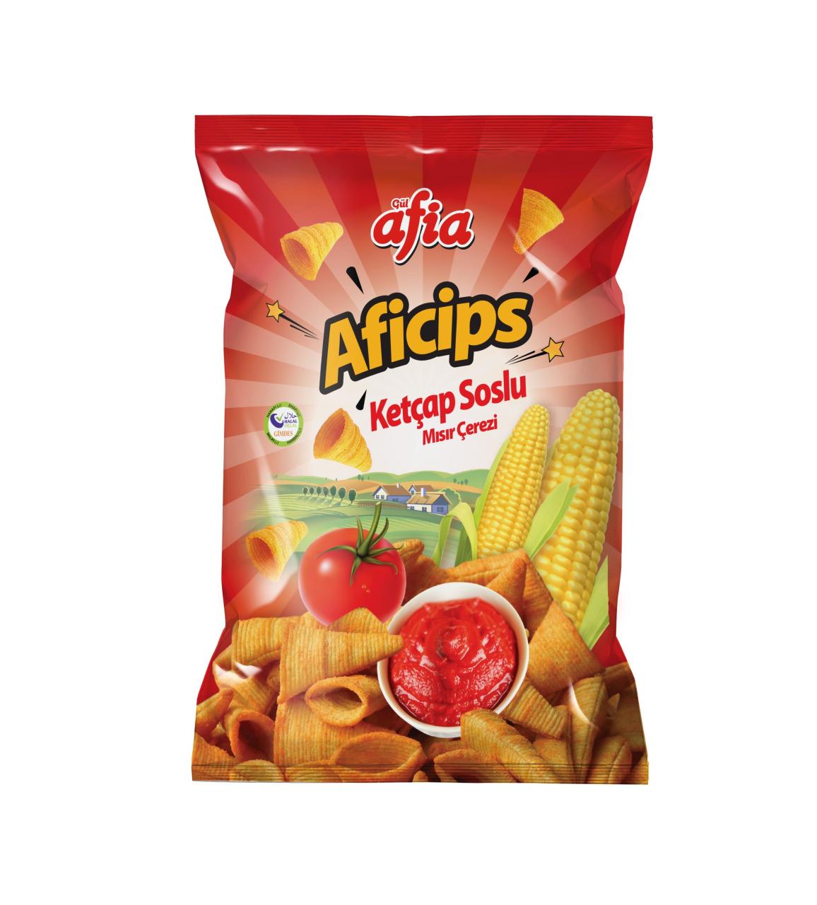 Afia Aficips Ketçaplı Mısır Cips 50 Gr.