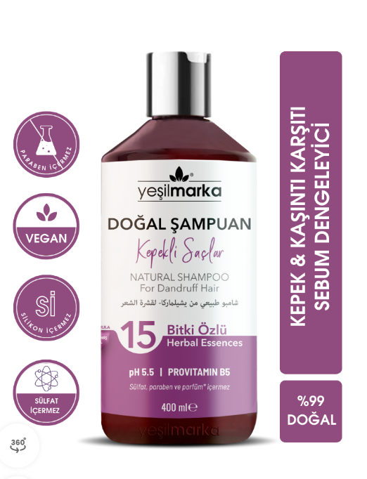 Yeşilmarka Doğal Şampuan – Kepekli Saçlar 400ml