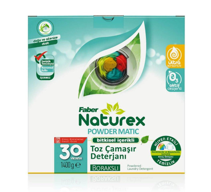 Faber Naturex Borakslı Beyazlar  İçin Toz Çamaşır Deterjanı (1.4 Kg Kutu