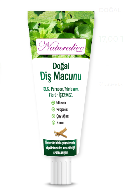 Naturalive Doğal Diş Macunu 15 ml