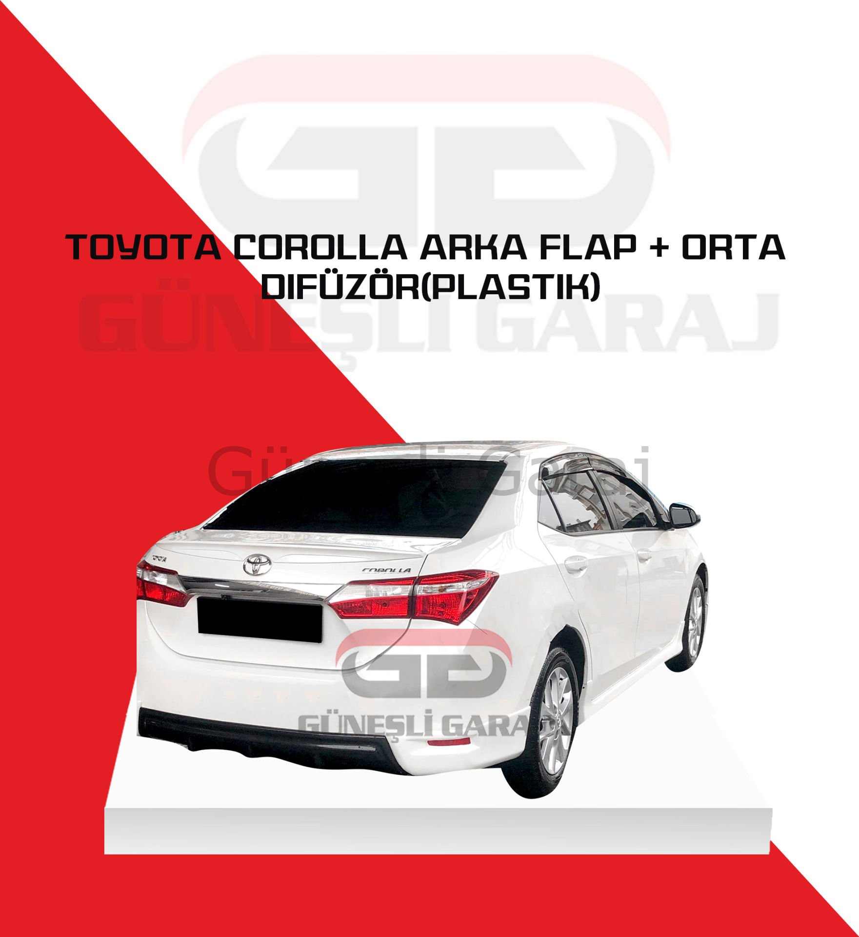 Toyota Corolla Arka Flap + Orta Difüzör (Plastik)