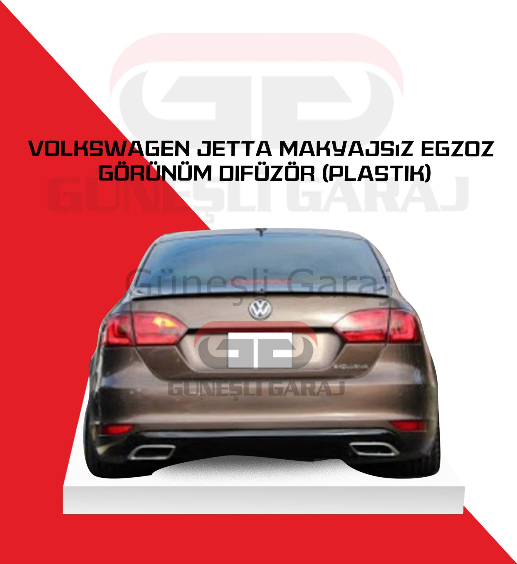 Volkswagen Jetta Makyajsız Egzoz Görünüm Difüzör (Plastik)