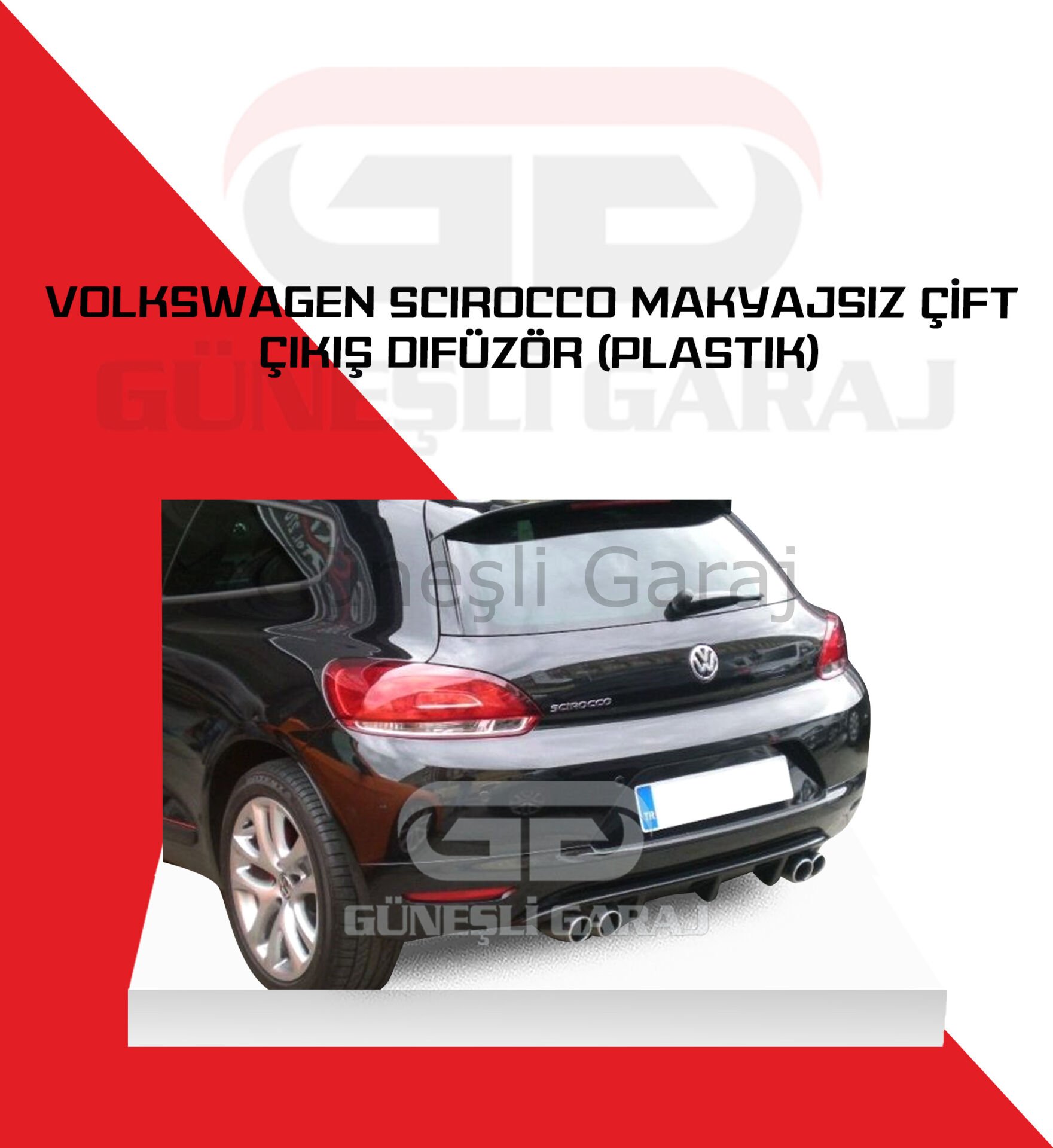 Volkswagen Scirocco Makyajsız Çift Çıkış Difüzör (Plastik)
