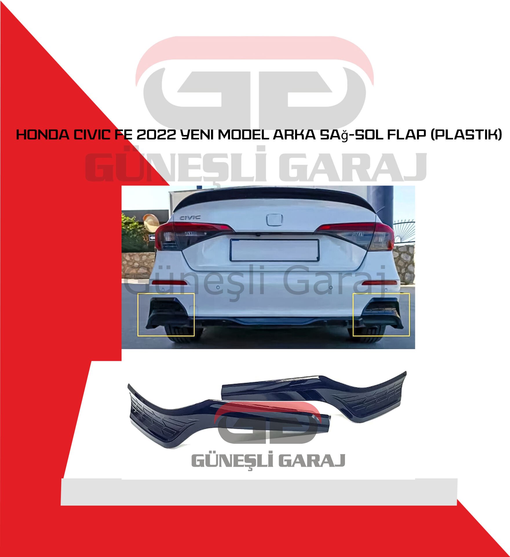 Honda Civic FE 2022 Yeni Model Arka Sağ-Sol Flap (Plastik)
