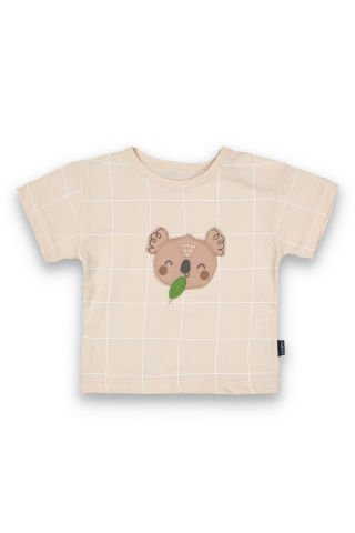Tuffy Kareli Koala Desenli Erkek Bebek T-Shirt-8013