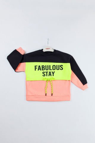 Tuffy Fabulous Stay Baskılı Kız Çocuk Sweatshirt-6108