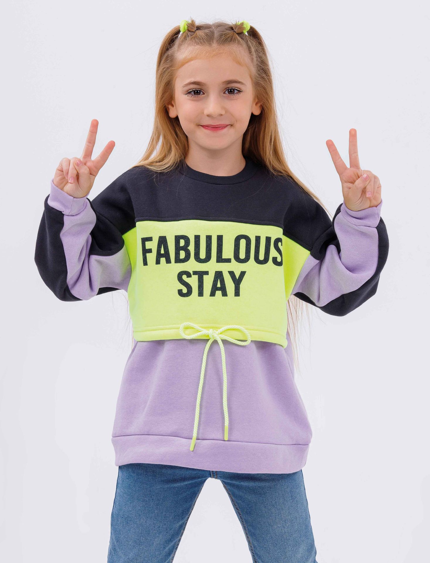 Tuffy Fabulous Stay Baskılı Kız Çocuk Sweatshirt-6108