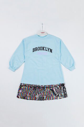 Tuffy Brooklyn College Baskılı Kız Çocuk Elbise-6617