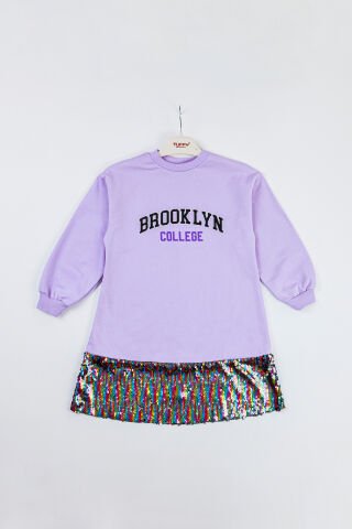Tuffy Brooklyn College Baskılı Kız Çocuk Elbise-6617