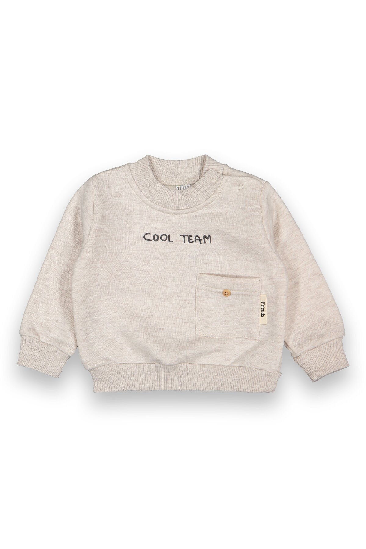 6-18 Ay Erkek Bebek Cool Team Baskılı Cep Detaylı Sweatshirt-217