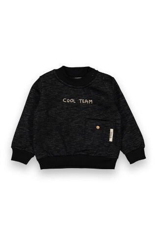 6-18 Ay Erkek Bebek Cool Team Baskılı Cep Detaylı Sweatshirt-217