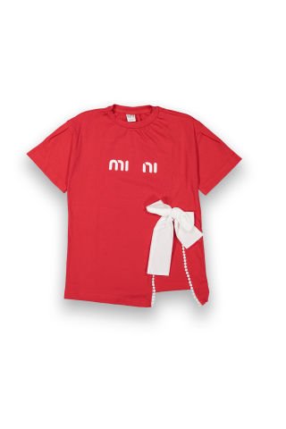 Tuffy Mini baskılı Kurdele Detaylı Kız Çocuk T-Shirt-9111