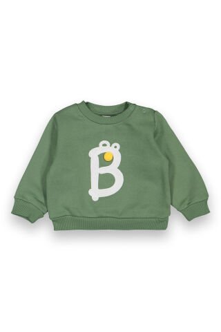 6-18 Ay Erkek Bebek Harf Baskılı Ponponlu Sweatshirt-220