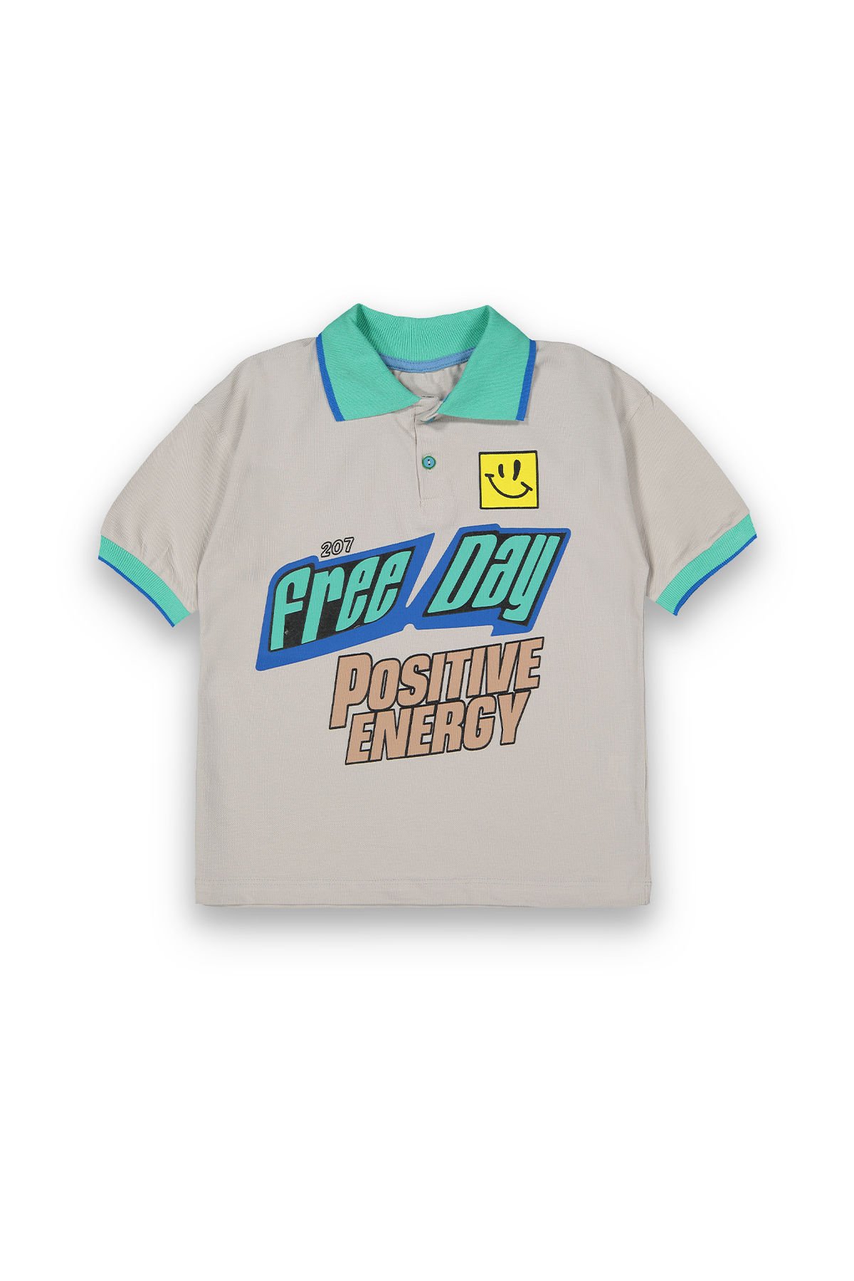 Tuffy Free Day Baskılı Yaka Detaylı Erkek Çocuk T-Shirt-8110