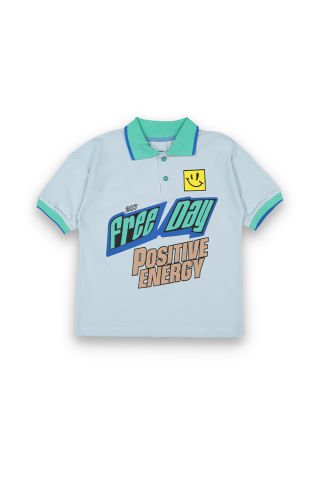 Tuffy Free Day Baskılı Yaka Detaylı Erkek Çocuk T-Shirt-8110