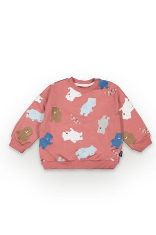 Tuffy Cute Bears Baskılı Erkek Bebek Sweatshirt-7013