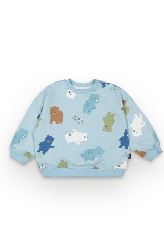 Tuffy Cute Bears Baskılı Erkek Bebek Sweatshirt-7013