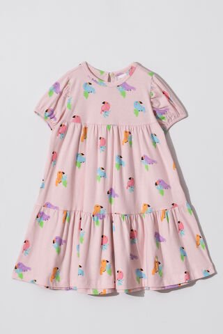 Tuffy Tavşan Detaylı Kız Çocuk Elbise-1032