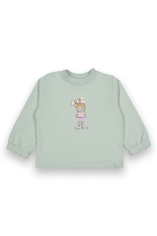 6-18 Ay Kız Bebek Lovely Baskılı Sweatshirt-11