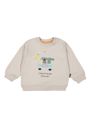 Tuffy Safari Temalı Erkek Bebek Sweatshirt-7015