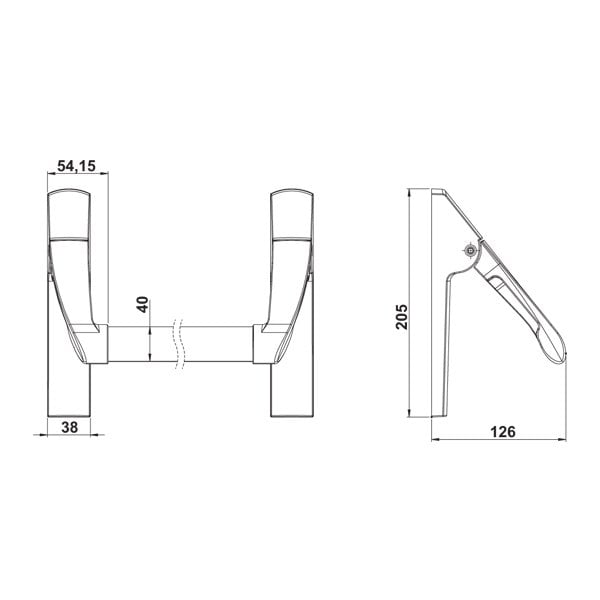 Hafele Escape Bar Siyah 1250Mm