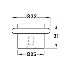 Hafele Kapı Stoperi Zemine Monte Vidalı Parlak Krom 25X31Mm