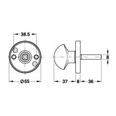 Hafele Emniyet Mandalı 8mm Mat Paslanmaz Çelik Renk