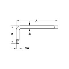 Hafele Allen Anahtar SW6 86x36x6,8mm