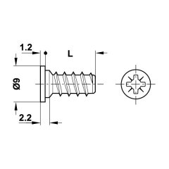 Hafele Varianta Silindir Başlı Vida 5/10,5mm (5000 Adet), Galvaniz