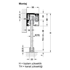 Hafele Slıdo D-Li12 80F Cam Kayar Kapı Seti Yavaşlatıcılı Gümüş Renkli