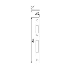 Hafele Gömme Kilit Karşılığı 22x205mm Parlak Krom Renk