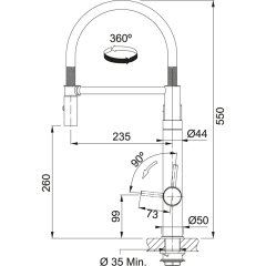 Franke Arıtmalı Batarya Vital Kapsül Filtre Sistemi Spiralli Krom/Gun Metal