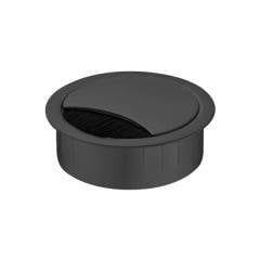 Hafele Executive Zamak Kilitlenebilir Kablo Kapağı Ø60mm, Siyah Renk