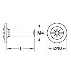 Hafele Kulp Vidası Galvaniz M4X9Mm