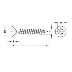 Hafele Matkap Uçlu Havşa Başlı Vida Gal.4,8X60mm