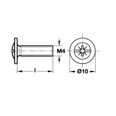 Hafele Kulp Vidası M4x8mm (100 Adet), Galvaniz