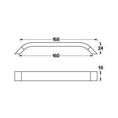 Hafele Mobilya Kulpu Liberta Iv 320mm Mat Nikel