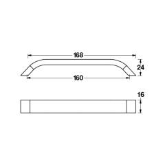 Hafele Mobilya Kulpu Liberta Iv 160mm Mat Siyah