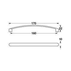 Hafele Mobilya Kulpu Tanto 160mm Paslanmaz Çelik