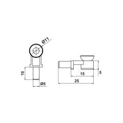 Hafele Raf Pimi, Cam, Vantuzlu, Nikel, 5Mm