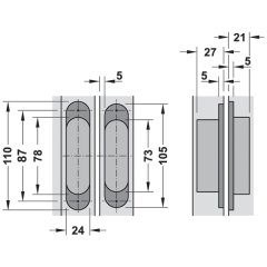 Hafele Gizli Menteşe CDH 40S Mat Nikel 52kg