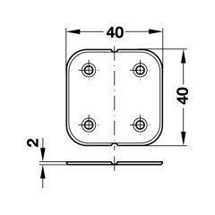 Hafele Milsiz Menteşe Plastik 40x40mm Kahverengi