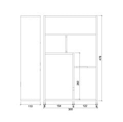 Hafele Woody Saç Kurutma Makinesi Düzenleyici 300x478x110mm Mat Siyah Renk