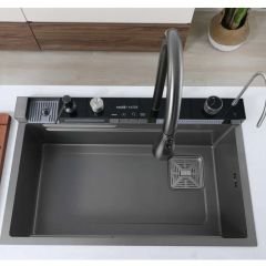Milanna 5f Dijital Piyano Tuşlu Teknolojik Çelik Mutfak Eviye Seti