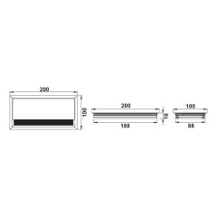 Hafele Kablo Kanalı Exit 100x200mm Mat Eloksal Renk