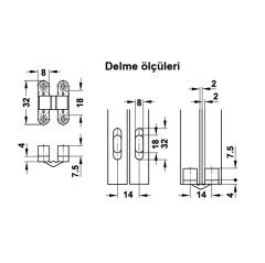 Hafele Vıdı Super Gizli Menteşe Siyah 8x32mm