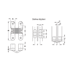 Hafele Soss Gizli Menteşe Nikel 12,8x44,3mm